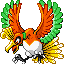 Ho-Oh front-facing sprite from Pokémon Emerald