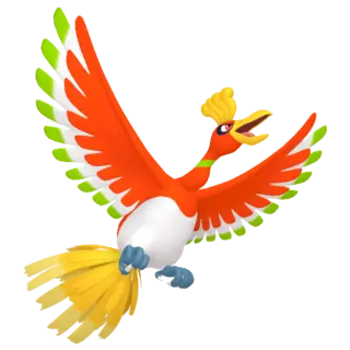 Ho-Oh front-facing sprite from Pokémon XD: Gale of Darkness