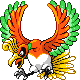 Ho-Oh front-facing sprite from Pokémon Platinum
