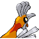 Ho-Oh shiny back-facing sprite from Pokémon Platinum