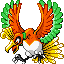Ho-Oh front-facing sprite from Pokémon Sapphire