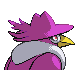 Honchkrow shiny back-facing sprite from Pokémon SoulSilver