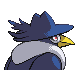 Honchkrow back-facing sprite from Pokémon Platinum