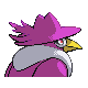 Honchkrow shiny back-facing sprite from Pokémon Platinum