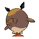 Hoothoot back-facing sprite from Pokémon HeartGold
