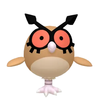 Hoothoot front-facing sprite from Pokémon Sword