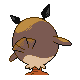 Hoothoot back-facing sprite from Pokémon Platinum