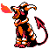 Houndoom front-facing sprite from Pokémon Gold
