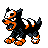 Houndour front-facing sprite from Pokémon Crystal