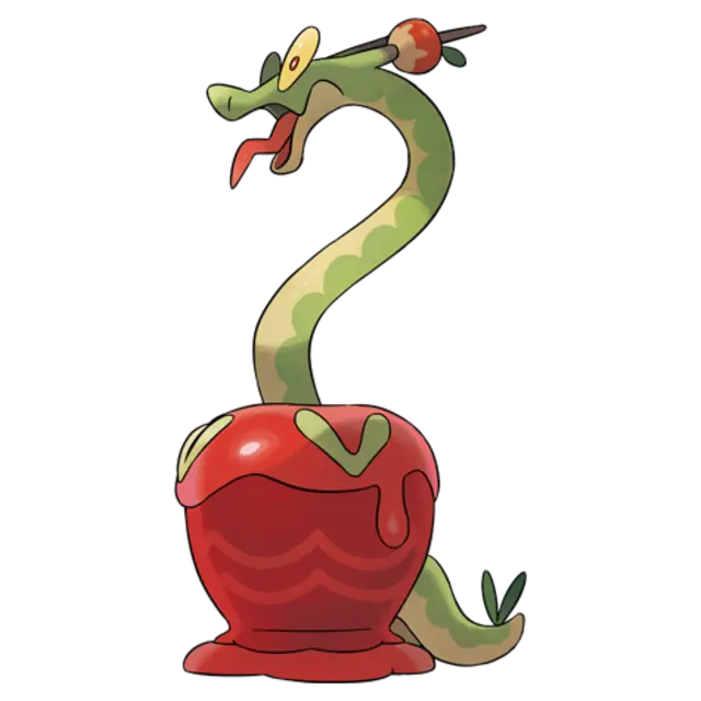 Hydrapple, the Apple Hydra Pokémon — Grass/Dragon-type Pokémon official artwork