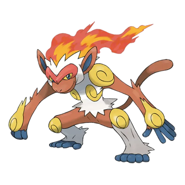 Infernape, the Flame Pokémon — Fire/Fighting-type Pokémon official artwork