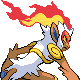 Infernape back-facing sprite from Pokémon Pearl