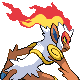 Infernape back-facing sprite from Pokémon SoulSilver