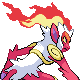 Infernape shiny back-facing sprite from Pokémon SoulSilver