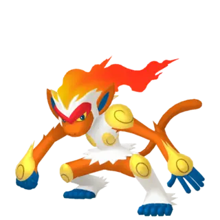 Infernape front-facing sprite from Pokémon Shining Pearl
