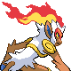 Infernape back-facing sprite from Pokémon Platinum