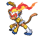 Infernape front-facing sprite from Pokémon Platinum