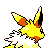 Jolteon back-facing sprite from Pokémon Crystal