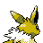 Jolteon shiny back-facing sprite from Pokémon Crystal