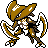 Kabutops front-facing sprite from Pokémon Crystal