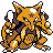 Kadabra front-facing sprite from Pokémon Crystal