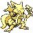 Kadabra front-facing sprite from Pokémon Yellow