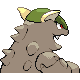 Kangaskhan shiny back-facing sprite from Pokémon SoulSilver