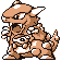 Kangaskhan front-facing sprite from Pokémon Blue