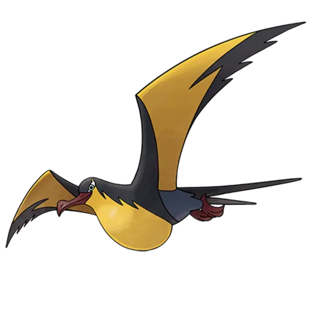 Kilowattrel, the Frigatebird Pokémon — Electric/Flying-type Pokémon official artwork