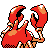 Krabby back-facing sprite from Pokémon Crystal