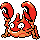 Krabby front-facing sprite from Pokémon Silver