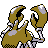 Krabby shiny back-facing sprite from Pokémon Silver