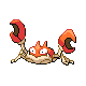 Krabby front-facing sprite from Pokémon SoulSilver