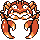 Krabby front-facing sprite from Pokémon Red