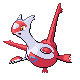 Latias front-facing sprite from Pokémon Diamond