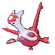 Latias front-facing sprite from Pokémon Platinum