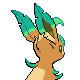 Leafeon shiny back-facing sprite from Pokémon Diamond