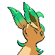 Leafeon shiny back-facing sprite from Pokémon HeartGold