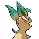 Leafeon back-facing sprite from Pokémon Platinum