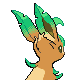 Leafeon shiny back-facing sprite from Pokémon Platinum