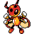 Ledian front-facing sprite from Pokémon Crystal
