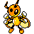 Ledian shiny front-facing sprite from Pokémon Crystal