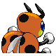 Ledian shiny back-facing sprite from Pokémon Pearl