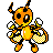 Ledian shiny front-facing sprite from Pokémon Gold