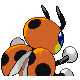 Ledian shiny back-facing sprite from Pokémon SoulSilver