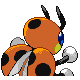 Ledian shiny back-facing sprite from Pokémon Platinum