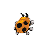 Ledyba shiny back-facing sprite from Pokémon Black
