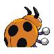 Ledyba shiny back-facing sprite from Pokémon Pearl