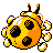 Ledyba shiny back-facing sprite from Pokémon Gold