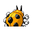 Ledyba shiny back-facing sprite from Pokémon Sapphire